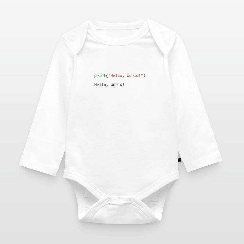 Programmeur de python cadeau Hello World Body Bébé bio manches longues