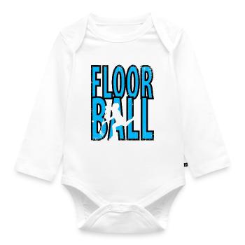 Floorball - Baby Bio-Langarm-Body - Weiß - Vorne