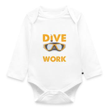 Born to Dive Tauchen Scuba - Baby Bio-Langarm-Body - Weiß - Vorne
