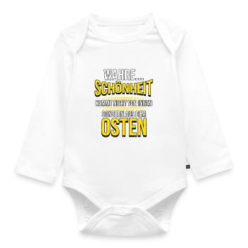 Osten Spruch Lustig DDR Mauerfall Berlin Geschenk - Baby Bio-Langarm-Body - Weiß - Vorne