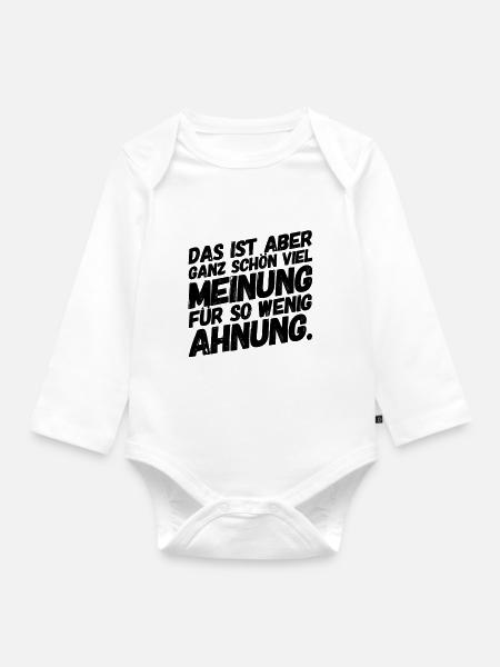 Viel Meinung für Wenig Ahnung Sprüche - Baby Bio-Langarm-Body - Weiß