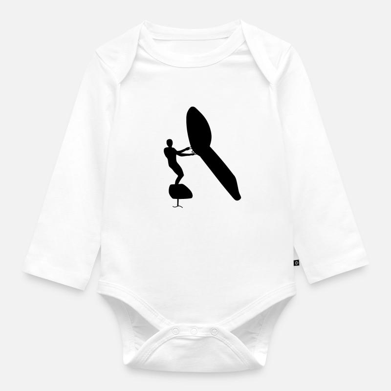 Wingfoil - Body Bébé bio manches longues - blanc