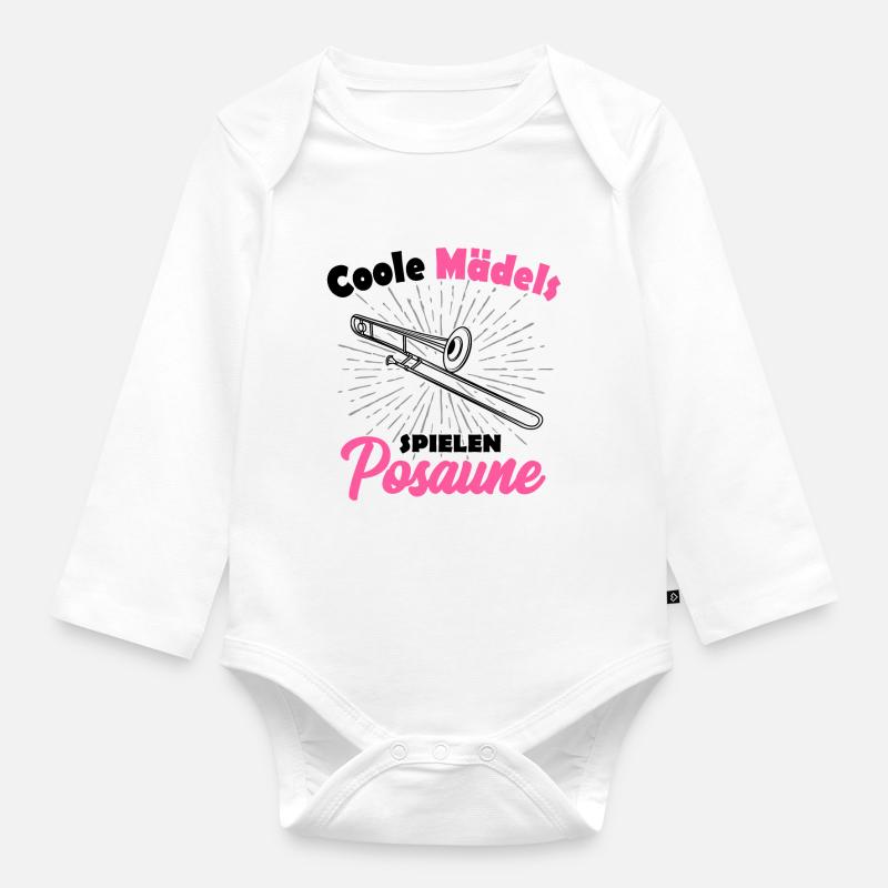 Posaune - Baby Bio-Langarm-Body - Weiß