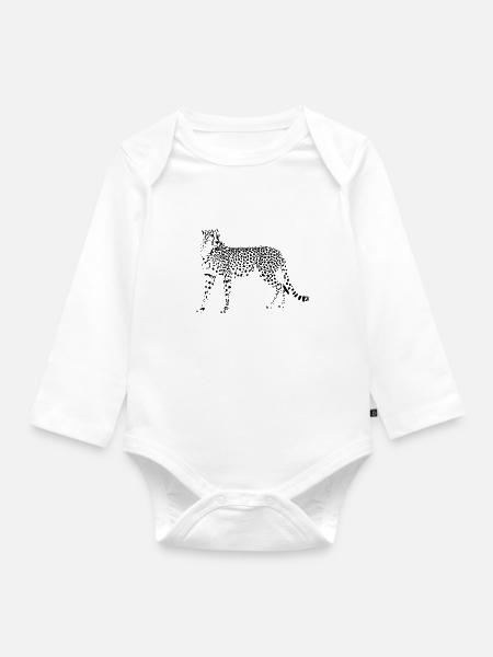 Gepard - Baby Bio-Langarm-Body - Weiß