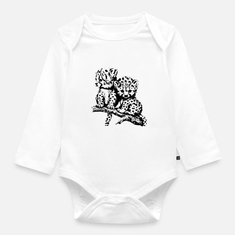 Gepard - Baby Bio-Langarm-Body - Weiß