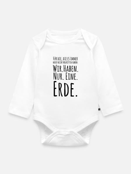 Save The Planet Nachhaltigkeit Naturschutz Spruch - Baby Bio-Langarm-Body - Weiß