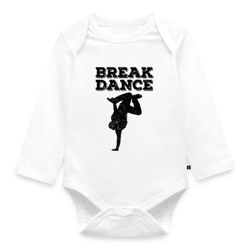 Breakdance breaker hip hop bboy - Baby Bio-Langarm-Body - Weiß - Vorne
