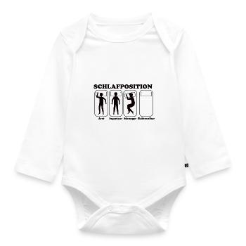 Schlafposition Elektriker - Baby Bio-Langarm-Body - Weiß - Vorne