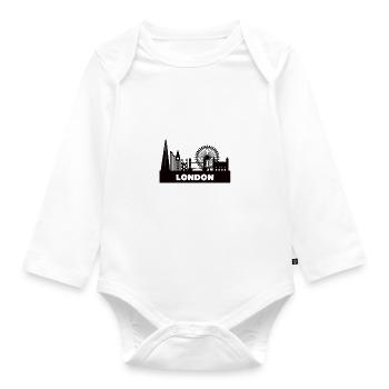London Skyline - Baby Bio-Langarm-Body - Weiß - Vorne
