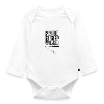 Stolze Fischerin Fischerei Fischer Fischermann - Baby Bio-Langarm-Body - Weiß - Vorne