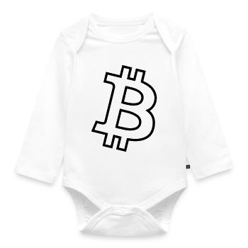 Bitcoin Log - Organic Longsleeve Baby Bodysuit - white - Front