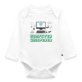 Computer Flüsterer - IT Support PC - Baby Bio-Langarm-Body - Weiß - Vorne
