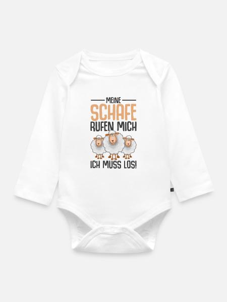Schaf - Baby Bio-Langarm-Body - Weiß