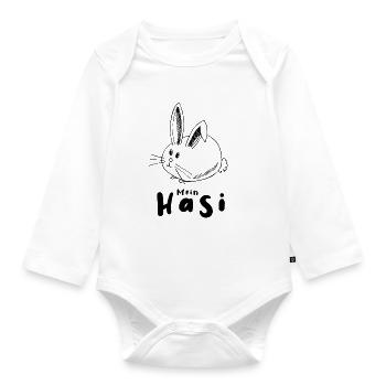 Mein Hasi Love Liebe Hase Süßes Geschenk Partner - Baby Bio-Langarm-Body - Weiß - Vorne