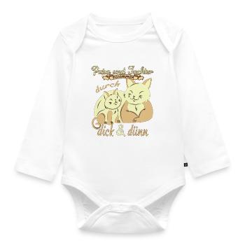 Papa und Tochter durch dick & dünn Katze - Baby Bio-Langarm-Body - Weiß - Vorne