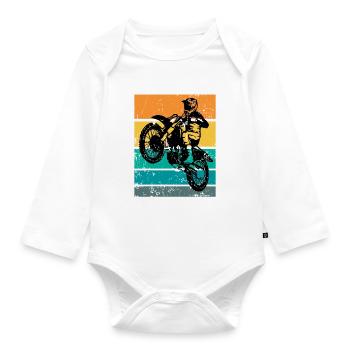 Supercross Offroad Enduro Motocross Gift - Organic Longsleeve Baby Bodysuit - white - Front