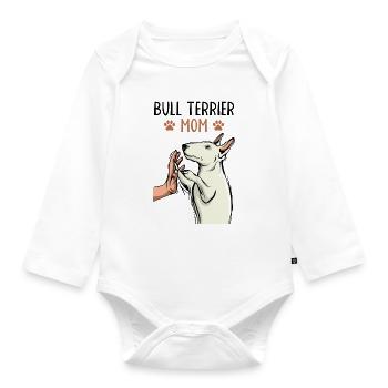 bull terrier - Organic Longsleeve Baby Bodysuit - white - Front