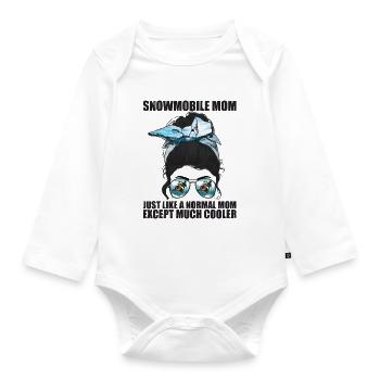 Snowmobile Mom Like A Normal Mom - Baby Bio-Langarm-Body - Weiß - Vorne