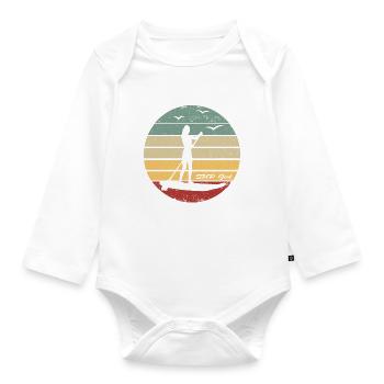 Stand Up Paddleboarding - SUP Girl Sunset - Body Bébé bio manches longues - blanc - Devant