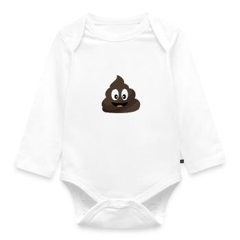 Aus dem weg ich muss Kacken - Baby Bio-Langarm-Body - Weiß - Vorne