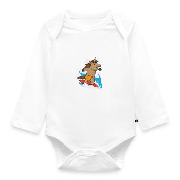 Nachwuchssurfer Nachwuchs Surfer Surferin - Baby Bio-Langarm-Body - Weiß - Vorne