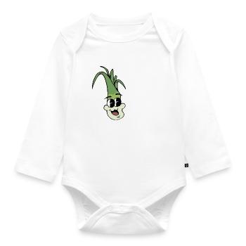 Ober Lauch - Fitness Gym Lauch Witz - Baby Bio-Langarm-Body - Weiß - Vorne