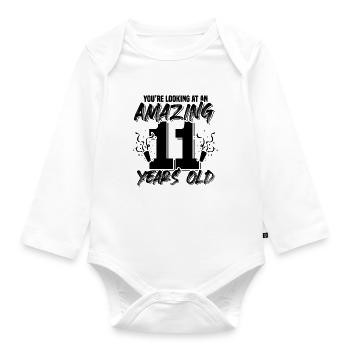 11 jahre geburtstag - Baby Bio-Langarm-Body - Weiß - Vorne