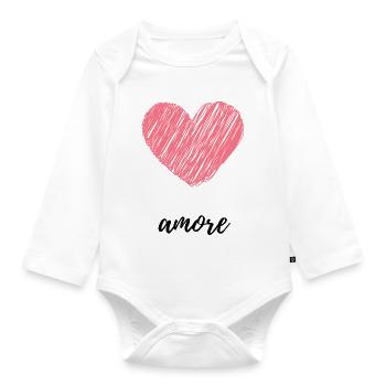Amore - Baby Bio-Langarm-Body - Weiß - Vorne