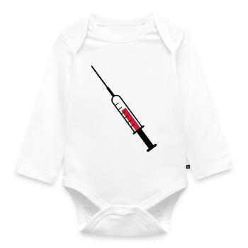 Spruta som vektor - Ekologisk långärmad babybody - vit - Fram