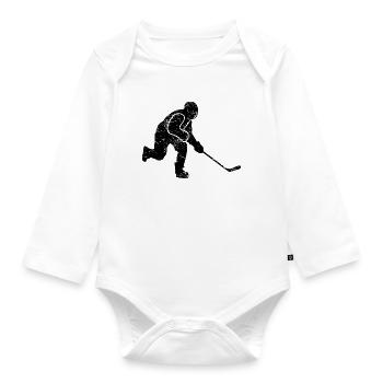 Hockey hockey joueur de hockey joueur cadeau - Body Bébé bio manches longues - blanc - Devant