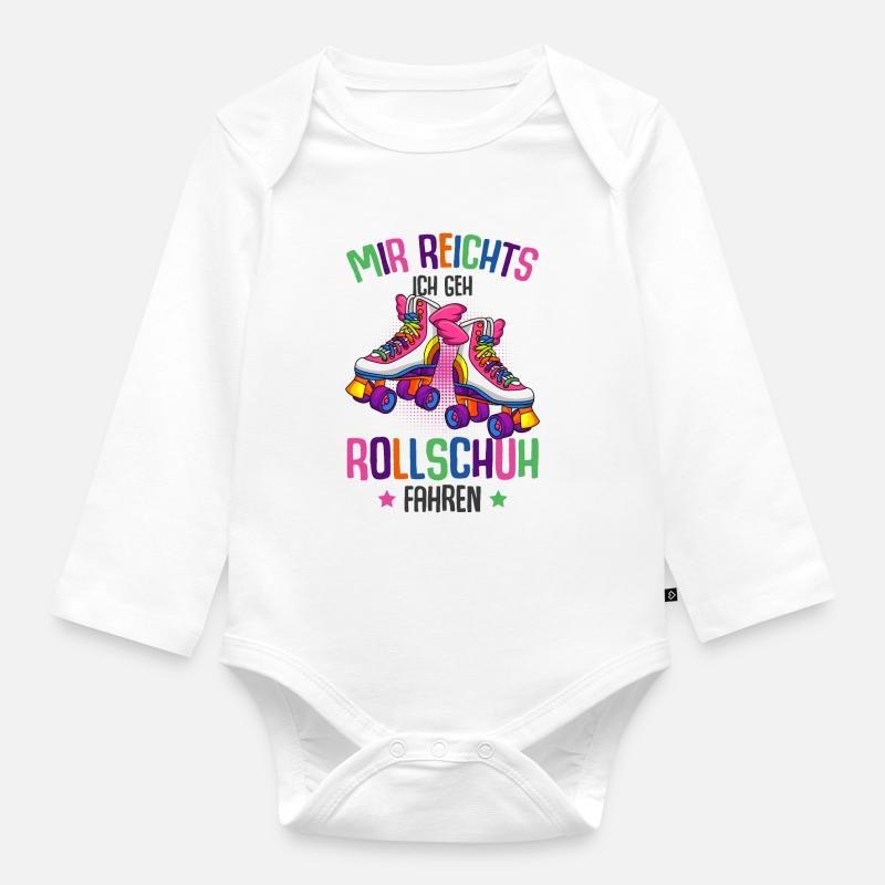 Rollschuhe - Baby Bio-Langarm-Body - Weiß