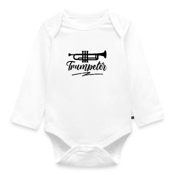 Trumpeter Trumpet Trumpet Player - Organic Longsleeve Baby Bodysuit - white - Front