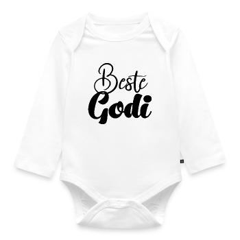 Beste Godi Patentante Österreich Taufgodi Taufpati - Baby Bio-Langarm-Body - Weiß - Vorne