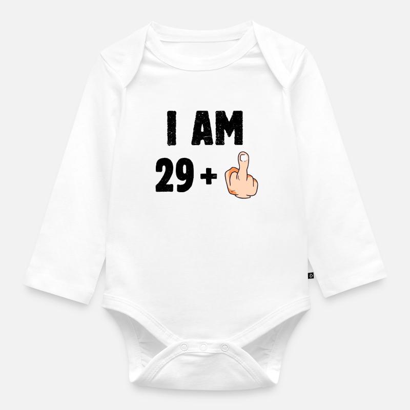 I am 29 plus one - Body Bébé bio manches longues - blanc