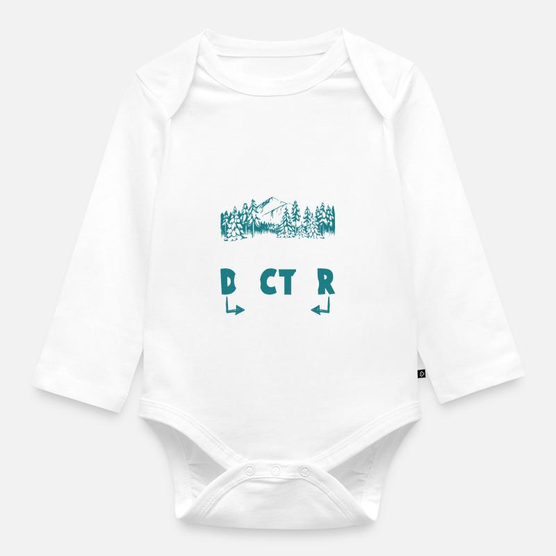 geocaching doktor - Baby Bio-Langarm-Body - Weiß