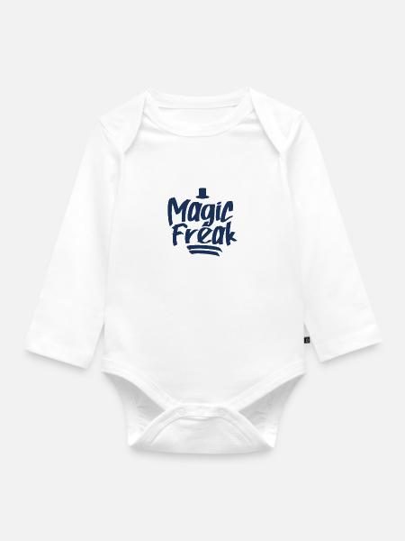 Magie Freak Magierin Magier Zauberer Zaubern - Baby Bio-Langarm-Body - Weiß