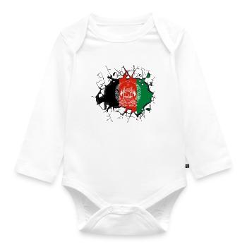 Afghanistan - Baby Bio-Langarm-Body - Weiß - Vorne