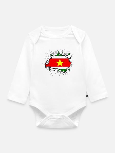 Surinam - Baby Bio-Langarm-Body - Weiß