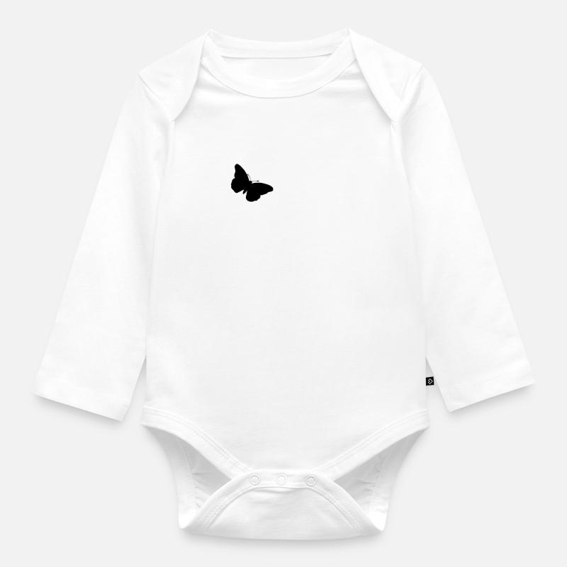 Papillon insecte papillons - Body Bébé bio manches longues - blanc