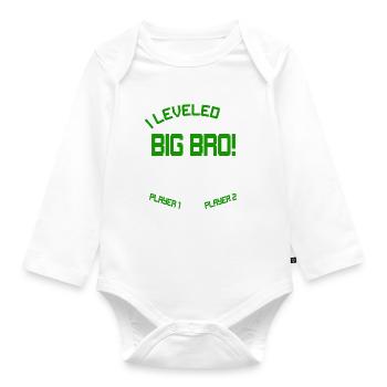 I Leveled up to Big Bro - Gaming Video Gamer - Body Bébé bio manches longues - blanc - Devant