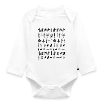 Hieroglyphics - Organic Longsleeve Baby Bodysuit - white - Front