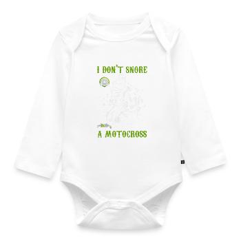I don't snore I dream I'm a Motocross I Dirt Bike - Baby Bio-Langarm-Body - Weiß - Vorne