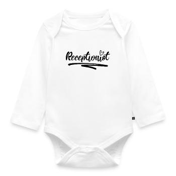 Receptionist Receptionist Reception - Organic Longsleeve Baby Bodysuit - white - Front