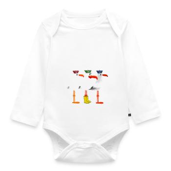 Lauf Gruppe Training Laufen Joggen Sport Jogger - Baby Bio-Langarm-Body - Weiß - Vorne