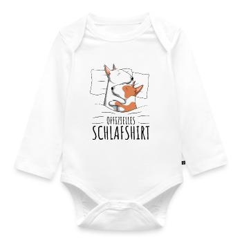 Bullterrier - Baby Bio-Langarm-Body - Weiß - Vorne