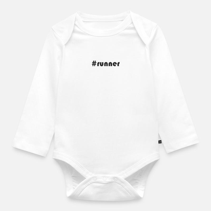 Course à pied - #runner - Body Bébé bio manches longues - blanc