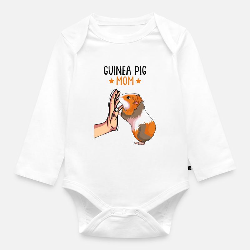 Cochon d’Inde Mama Pet - Body Bébé bio manches longues - blanc
