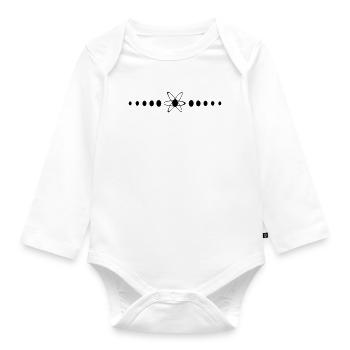 Universum Space Weltall Muster Unendlich Kosmos - Baby Bio-Langarm-Body - Weiß - Vorne
