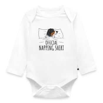 Australian Shepherd - Baby Bio-Langarm-Body - Weiß - Vorne