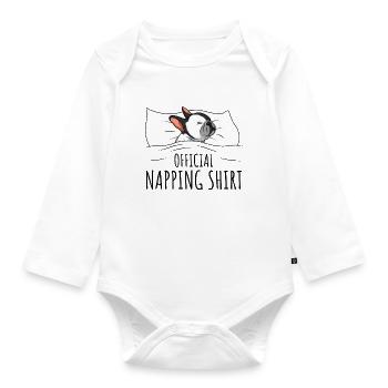 French Bulldog - Organic Longsleeve Baby Bodysuit - white - Front